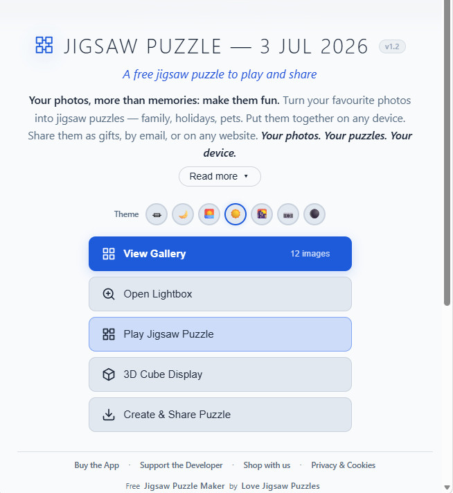 The free puzzle maker in Jigsaw Puzzle Maker, ready to export a shareable puzzle file